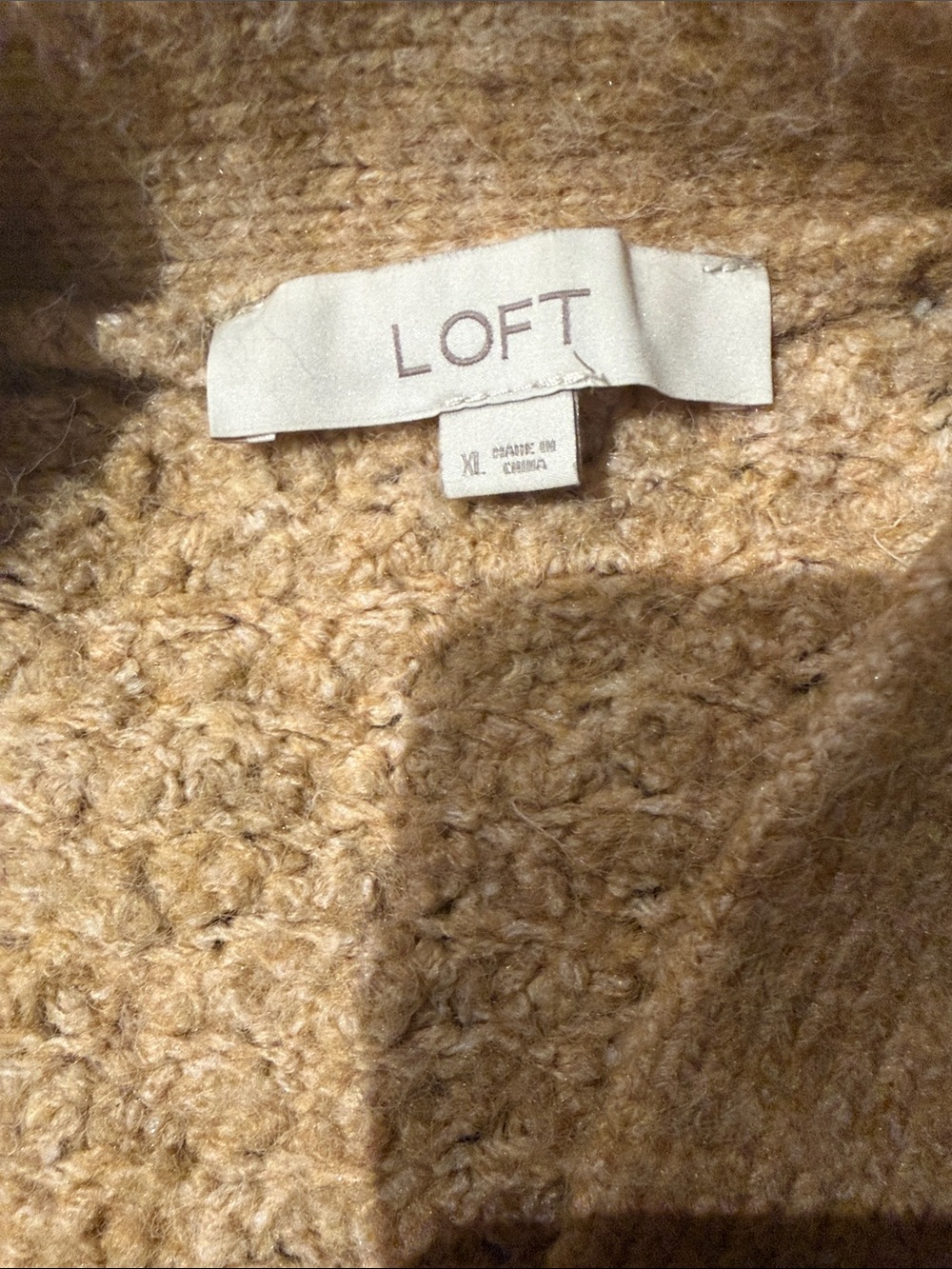LOFT Tan Textured Button-Front Cardigan - Picture 2 of 2